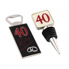 Amore Bottle Stop/Opener Set - Ruby Anniversary